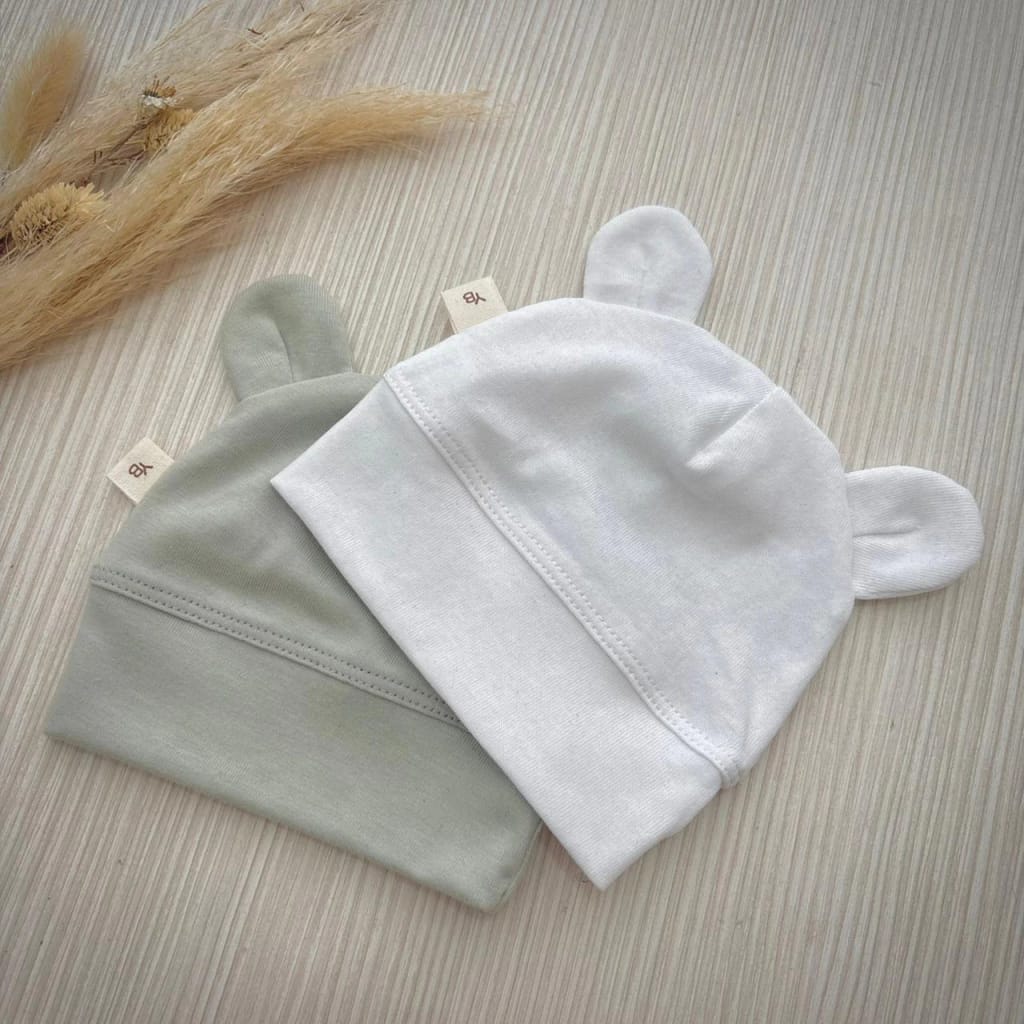 Combo de 2 bodys + 2 gorritos con orejitas (osito) - Imagen 2