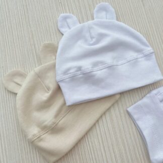 Combo de 2 bodys + 2 gorritos con orejitas (margaritas)
